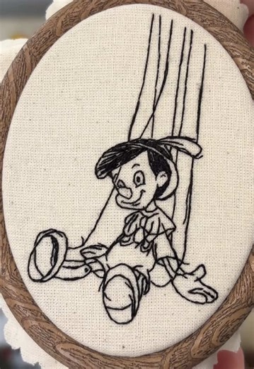 Disney Mini Hand Embroidery Reveal: Pinocchio Design