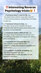 Interesting ReversePsychology tricks • #ReversePsychology • #MindTricks • #PsychologyHack #DidYouKnow #knowledgeispower | Graham Kath