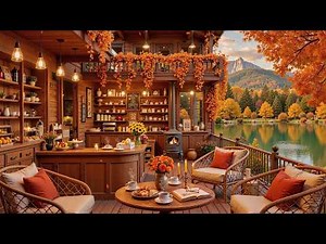 Cozy Fall Porch Ambience 🍂 Jazz Relaxing Music & Warm Fireplace Sounds for Working, Great Moods