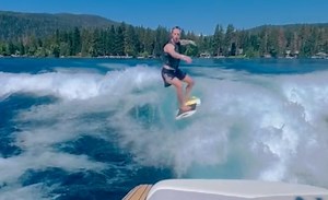 Mark Zuckerberg Shows Off Wake Surfing Skills On Lake Tahoe