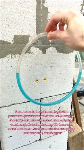 Perfect Levels Every Time! 📐💧 Easy DIY Water Level Hack #tools #tips #tricks #lifehacks #how #diy
