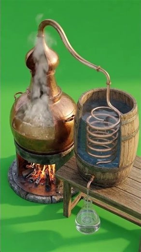 This is how water distillation works through evaporation and condensation to separate minerals.