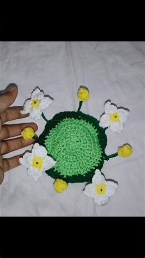 Viral crochet pop up garden coaster tutorial , easy crochet #trending #viral #crochet #coaster #diy