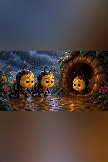 Bee Hive Was About To Destroy 😳 #kidsstory #moralstory
