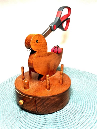 Vintage Wooden Sewing Caddy Duck Bird Drawer Pin Cushion 1997 - Etsy UK
