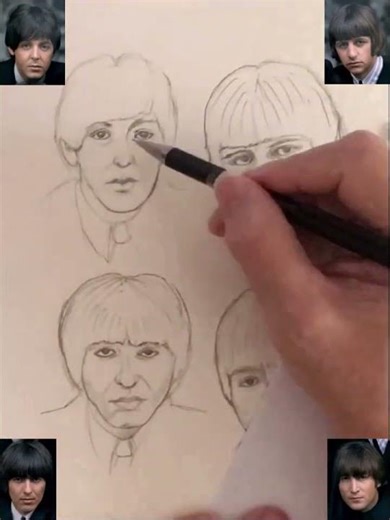 The Beatles - Pencil Sketch Drawing