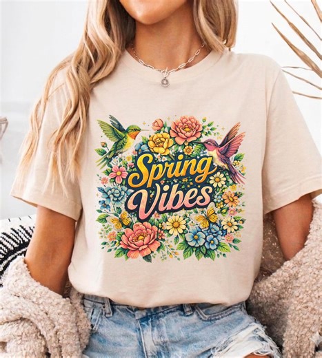 Spring Vibes PNG, Floral Hummingbird PNG, Vintage Flower Design, Butterfly Garden Clipart, Sublimation PNG, Retro Spring Graphic Download - Etsy