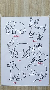 867K views · 5.5K reactions | How to draw different types of animals | 6 Easy animal drawing for kids | Priyanka creative guru | Facebook