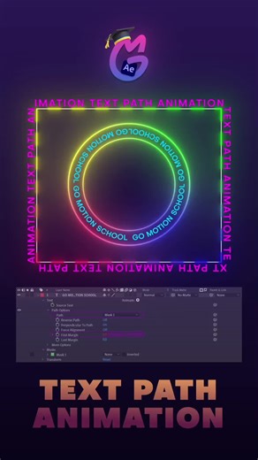 TEXT PATH ANIMATION AFTER EFFECTS TUTORIAL #tutorial #gomotionschool #foryou #foryoupage #fyp #animation #FIVERR #logoanimation