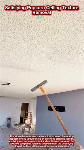 Satisfying Popcorn Ceiling Texture Removal 🧼✨ #shorts