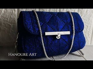 EASY PLASTIC CANVAS BAG FOR BEGINNERS / DIY PLASTIC CANVAS PURSE WITH GLITTER COTTON THREAD