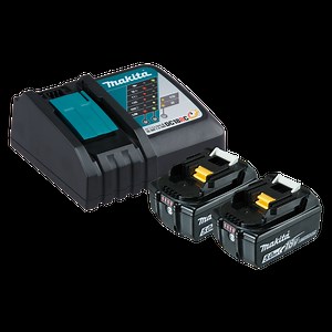Makita Single Port Rapid Battery Charger with 2 x 5.0Ah Batteries 199179-3