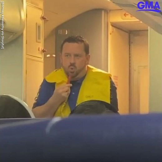 Flight attendant's safety demonstration is everything