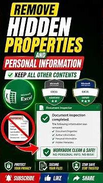 Excel Privacy Hack! Remove Hidden Properties & Personal Information Without Losing Your Data| #excel