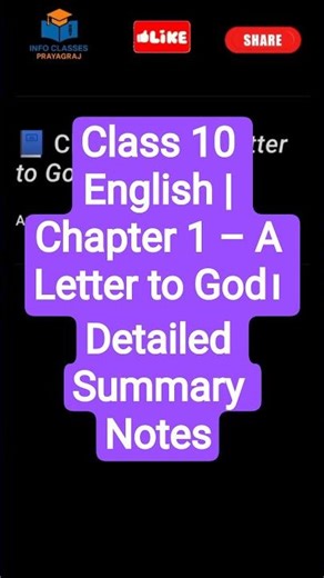 Class 10 English | Chapter 1 – A Letter to God। Detailed Summary Notes