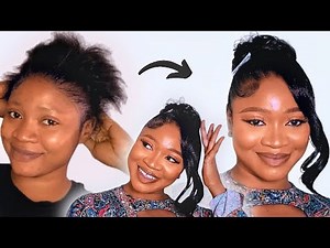 How to create a side bang with a messy bun on short natural hair | How to style natural hair