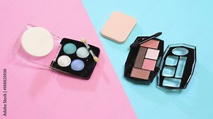 cosmetic tools and applicators emerge on table