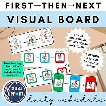 Editable First Then Next Visual Board Daily Schedule