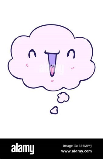 vibrating motion animation of cute happy cartoon face with thought bubble Stock Video Footage - Alamy