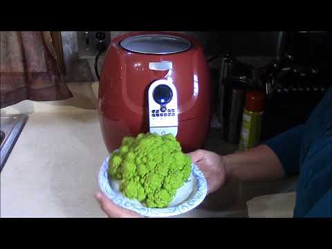 Whole Romanesco in Air Fryer - Steamed and Roasted