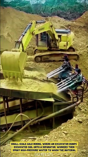 This is the Process of Mining Gold with a Sluice Box- Good tools and machinery in daily work