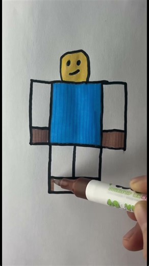 “Roblox Character Drawing and Coloring Tutorial” #art #painting #roblox #minecraft