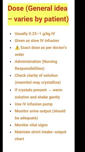 Mannitol Infusion: Mechanism, Uses, Side Effects & Nursing Care (Full Guide)