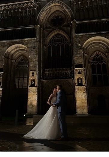 Ashleigh & Oliver slipped off before their wedding party kickstarted to get some couple shots outside the beautiful Lincoln Cathedral 🤍 and just LOOK at that wedding dress - made to sparkle ✨ #weddingcontentcreator #weddingdress #weddingcontent #bridetobe #2026wedding