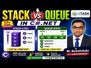 Learn Stack and Queue in C#.NET with Examples | By Mr.Narendrababu