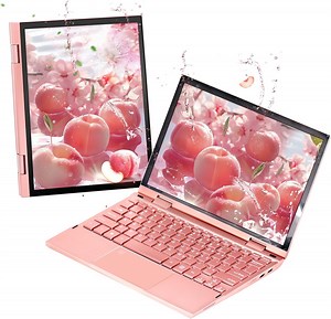 2-in-1 Mini Laptop: 10.95" 2K FHD IPS Touchscreen, DDR5 16GB, NVMe 512GB SSD, N95 CPU, Ultra-Thin Metal Body, Win 11 PC, Full-Function Type-C, Cooling Fan, Fingerprint Sensor, Backlit Keyboard