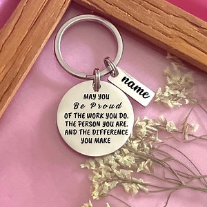 Custom Stainless Steel Keychain: Personalized Inspirational Gift - Etsy