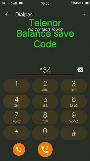 telenor ka balance save code