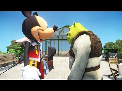 SHREK VS MICKEY MOUSE - GREAT BATTLE