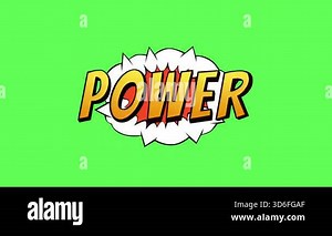 Dynamic cartoon explosion with the word POWER in bold orange letters. power text animation with superhero comic book style effect Stock Video Footage - Alamy