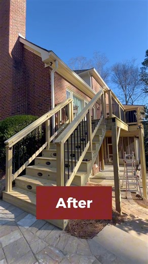 Pressure treated pine deck build with Timbertech LED lights. ✨ #deck #homeimprovement #timbertech
