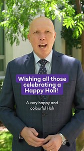 11K views · 720 reactions | To our Australian Indian community across Australia – thank you for your many contributions in art, business, values and culture which makes our nation better. A happy and colourful Holi to all. Holi ki Shubhkamnaye होली की शुभकामनाएँ #Holi #FestivalofColours | Peter Dutton | Facebook