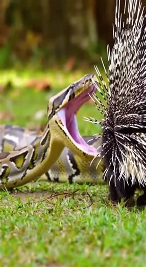 Python Tries to Swallow a Porcupine… BIG Surprise Inside #wildlife #python #nature