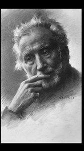 Charcoal drawing by artist Jia Zhenchao (Douyin) — an expressive portrait rich in emotion, depth, and atmosphere. The artist masterfully shapes light and shadow to reveal character and introspection, capturing every wrinkle, texture, and thoughtful gesture with poetic subtlety. A beautifully crafted study that feels alive with quiet wisdom. Artist: Jia Zhenchao (Douyin) #charcoaldrawing #portraitart #realismart #art | Charcoal Masters