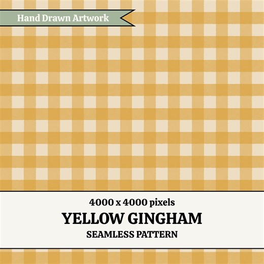 Yellow Gingham Seamless Pattern, Cottagecore Style (digital PNG Download) - Etsy