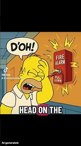 Homer Hits His Head on a Fire Alarm Pull Station. #simpsons #memes