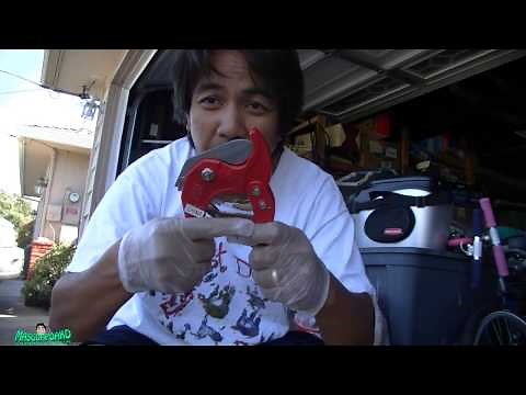 How To Use A PVC Cutter Ratchet Tool (42mm 1-5/8" PVC Plumbing Pipe Cutter Tool) Ratcheting Pipe