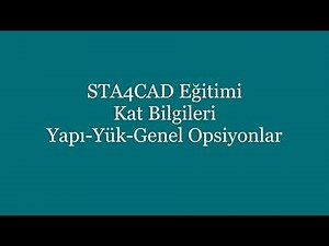 STA4CAD Training 9 Floor Information, Building Load General Options