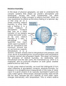 Realitive Humidity Geography Worksheet Sub-Plan - Classwork - Homework