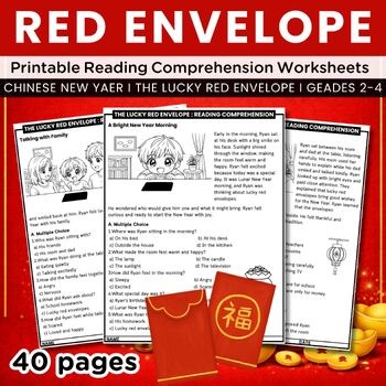 The Lucky Red Envelope Reading Comprehension Worksheets, Lunar New Year Passages
