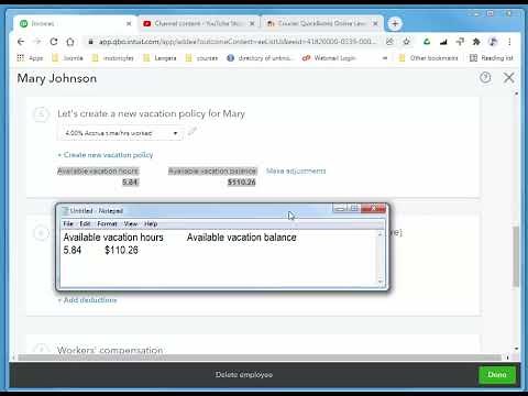 QuickBooks Online - Paying Vacation Pay