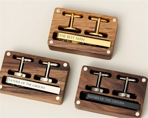 Personalised Cufflinks & Tie Clip Set Wedding Cufflinks Personalised Groom Cufflinks Set Groomsman Custom Round Cufflinks Best Man Gift - Etsy UK