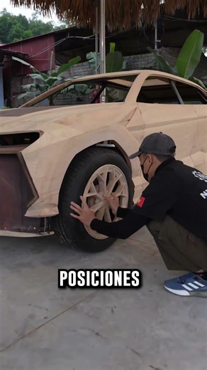 He built a wooden Lamborghini for his son