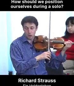 Knowing how to position ourselves during a big concertmaster solo is extremely important. Take this Heldenleben excerpt for example. By moving your body and the violin a little more towards the audience, as well as employing a more upright sitting position, you immediately increase the volume of your sound! Of course, every concertmaster has their own unique methods of playing their solos - but give this one a try and see if it works for you! This was from yesterday's concertmaster artist diplom