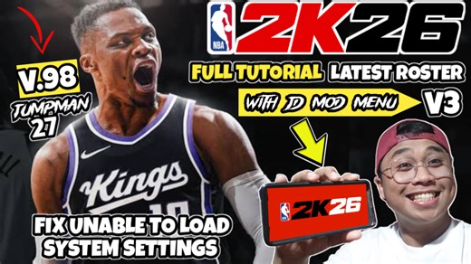 46K views · 356 reactions | FREE LATEST NBA 2K26 V.98 UPDATED ALL ROSTER FOR MOBILE OFFLINE |JD MOD MENU V3 JUMPMAN 27|TUTORIAL ⚡PLEASE LIKE AND SHARE⚡ FULL LINK :  https://youtu.be/OqbbdC20ORE #pinoyhacksofficial #nba2k26gameplay #NBA2K26 #android #androidgaming #OfflineGames | Pinoy Hacks Official | Facebook