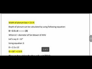 plenum box sizing for AHU & FCU